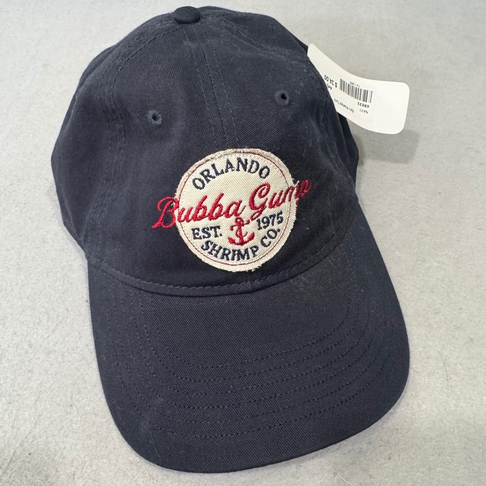 Bubba Gump Shrimp Co Baseball Cap Unisex Adjustable Navy Blue Orlando Patch Hat